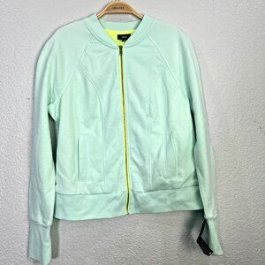 Mossimo Bomber Jacket Womens Size L Mint Green Zip Up Athleisure Casual